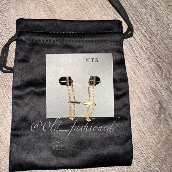ALLSAINTS Talia Gold-Tone Toggle Earrings - Picture 6 of 9